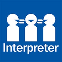 National Interpreter Symbol with Text